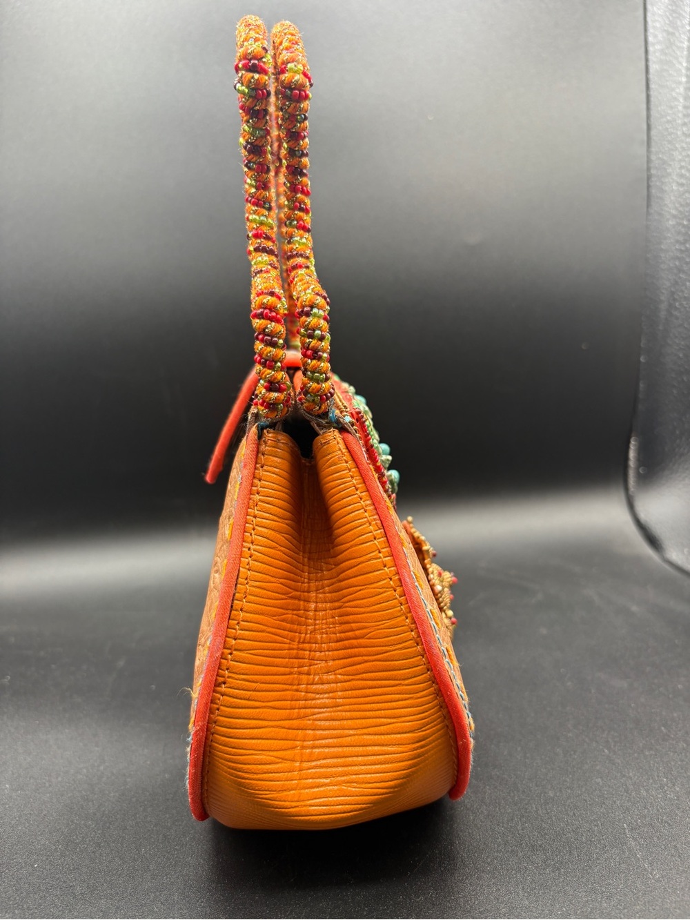 Mary Frances Orange Beaded Wristlet Clutch - Picture 8 of 11